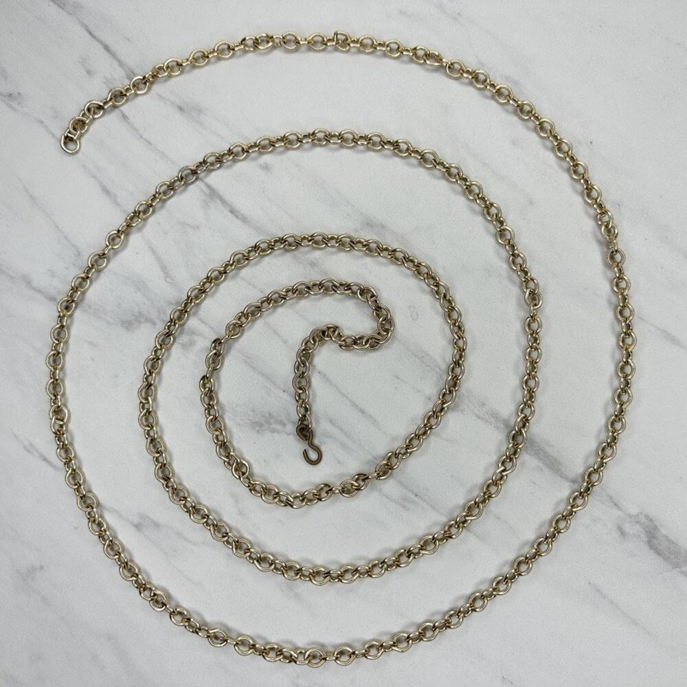Gold Tone Rolo Chain Belt Extra Long One Size (OS) ✨